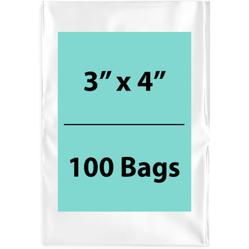 Clear Poly Bags 3"x4" 1.5 Mil 100 Bags